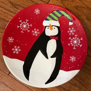 Vintage Porcelain St. Nicholas Square“Jolly” penguin desert plates set of 4